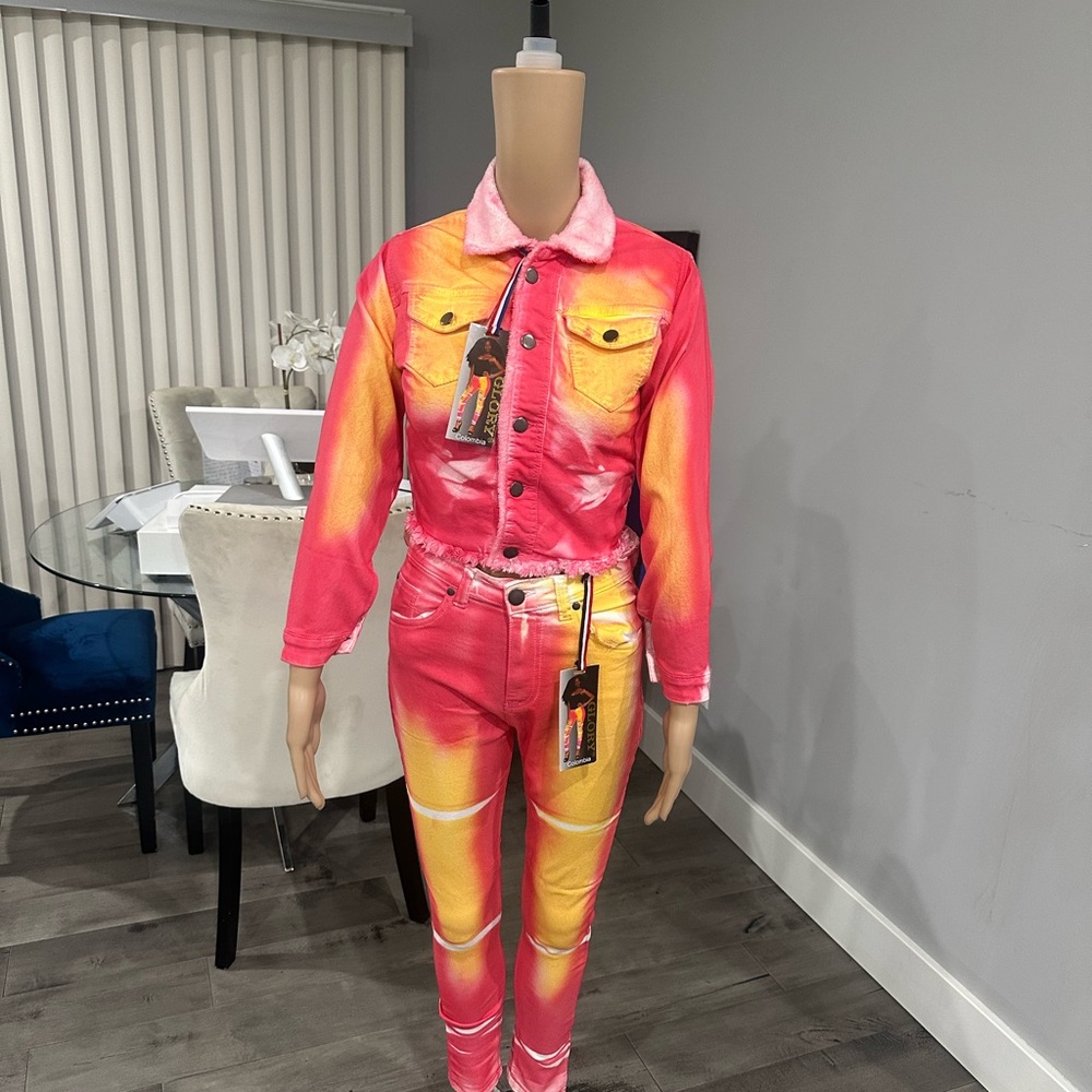 Stylish Pink and Yellow Women's Jumpsuit